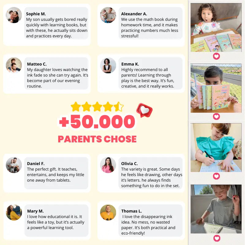 Parents' reviews of the Magic Books reusable practice workbooks