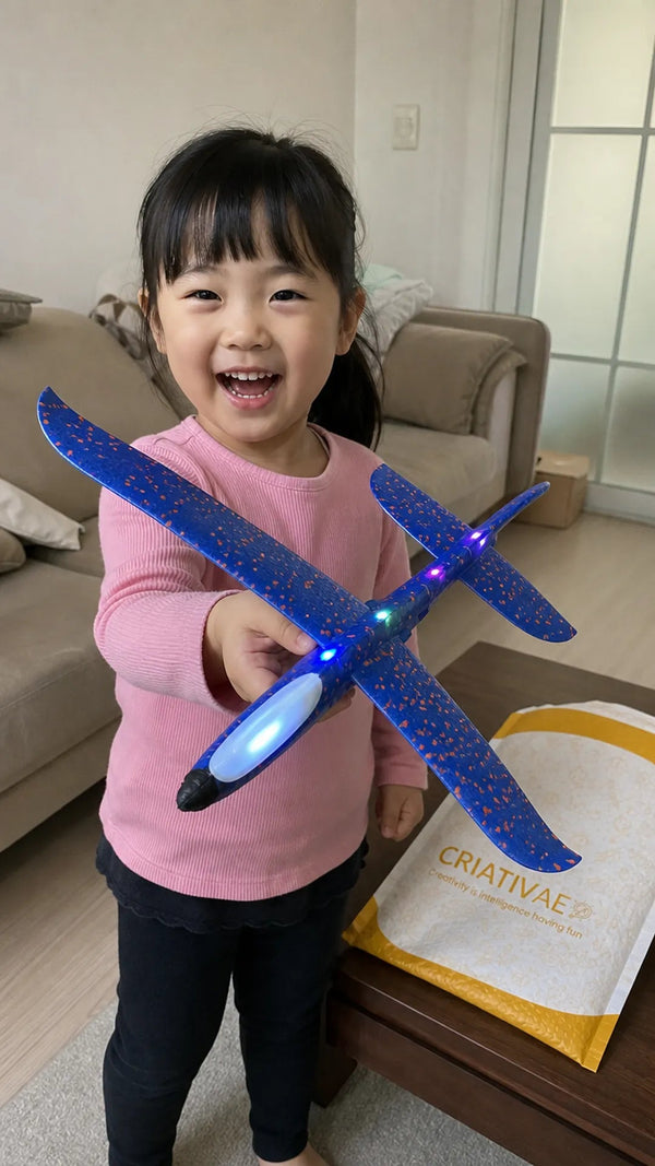 FlexFly Criativae - Unbreakable LED Glider Plane for Kids
