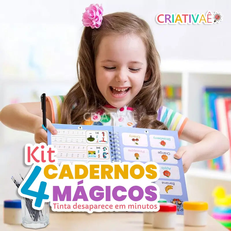 Magic Books Criativae - 4 Reusable Handwriting Practice Books