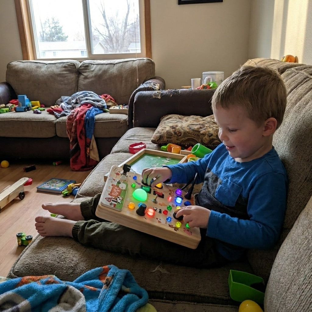 Nachher — Busy Kids Criativaê - Montessori Sensory Busy Board with Lights