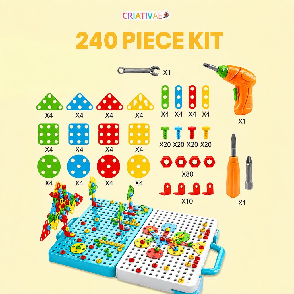 Tecto 3D Kit 1 - 240 piece kit contents (AI illustration)