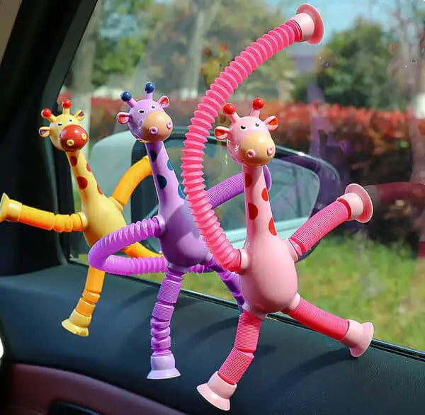 Giraffix Criativae - 4 Stretchy Sensory Giraffes With Suction Cups