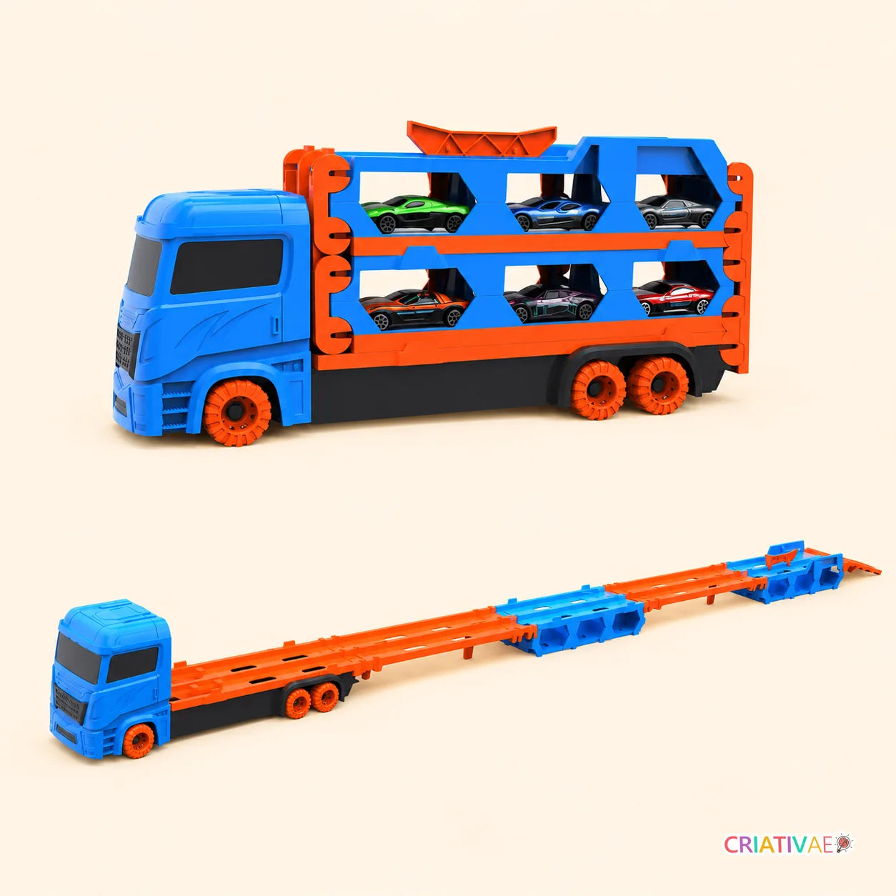 CegCar Blaster Criativae - Car Transporter Truck with Race Track