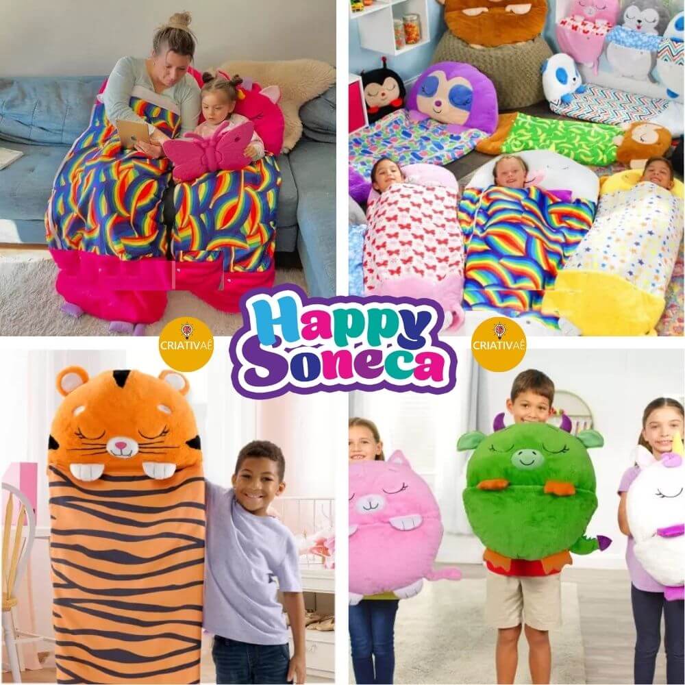 Cuddle Sack Criativae - Plush Animal 3 in 1 Kids Sleeping Bag