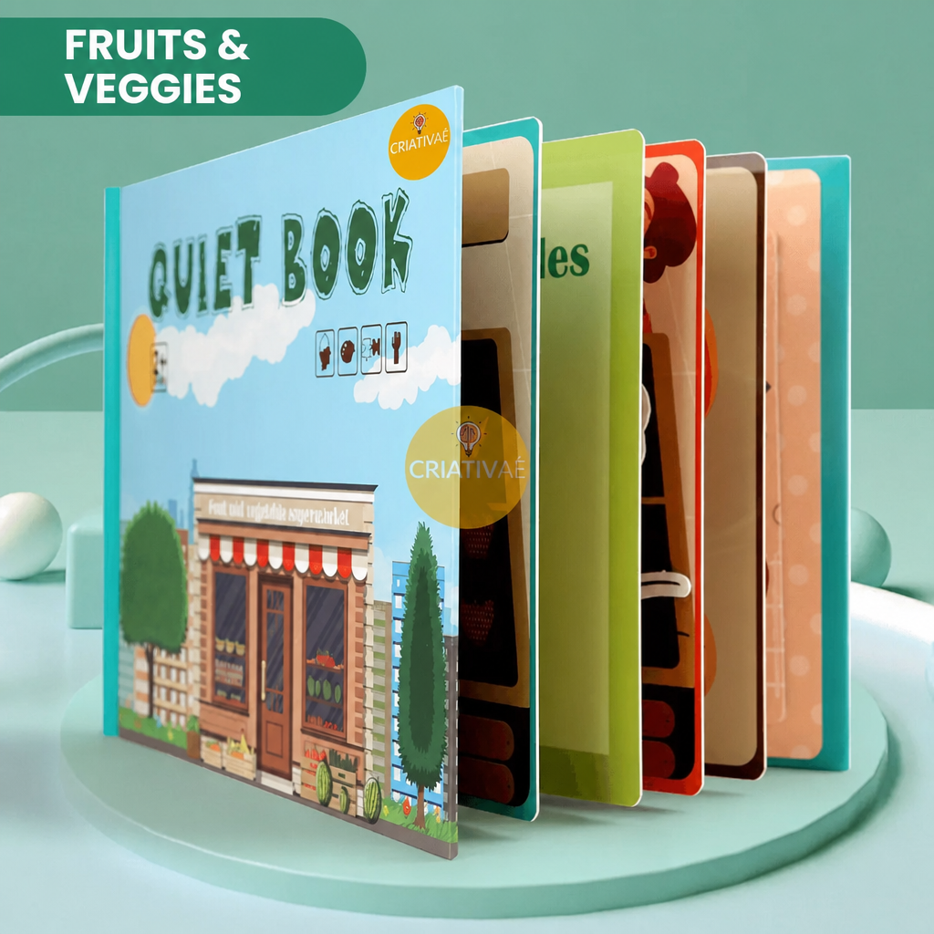 QuietBook Fruits & Veggies theme – interactive velcro pages