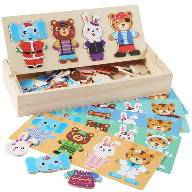 Animal Mix Criativae - 72 Piece Wooden Puzzle Kids Mix and Match