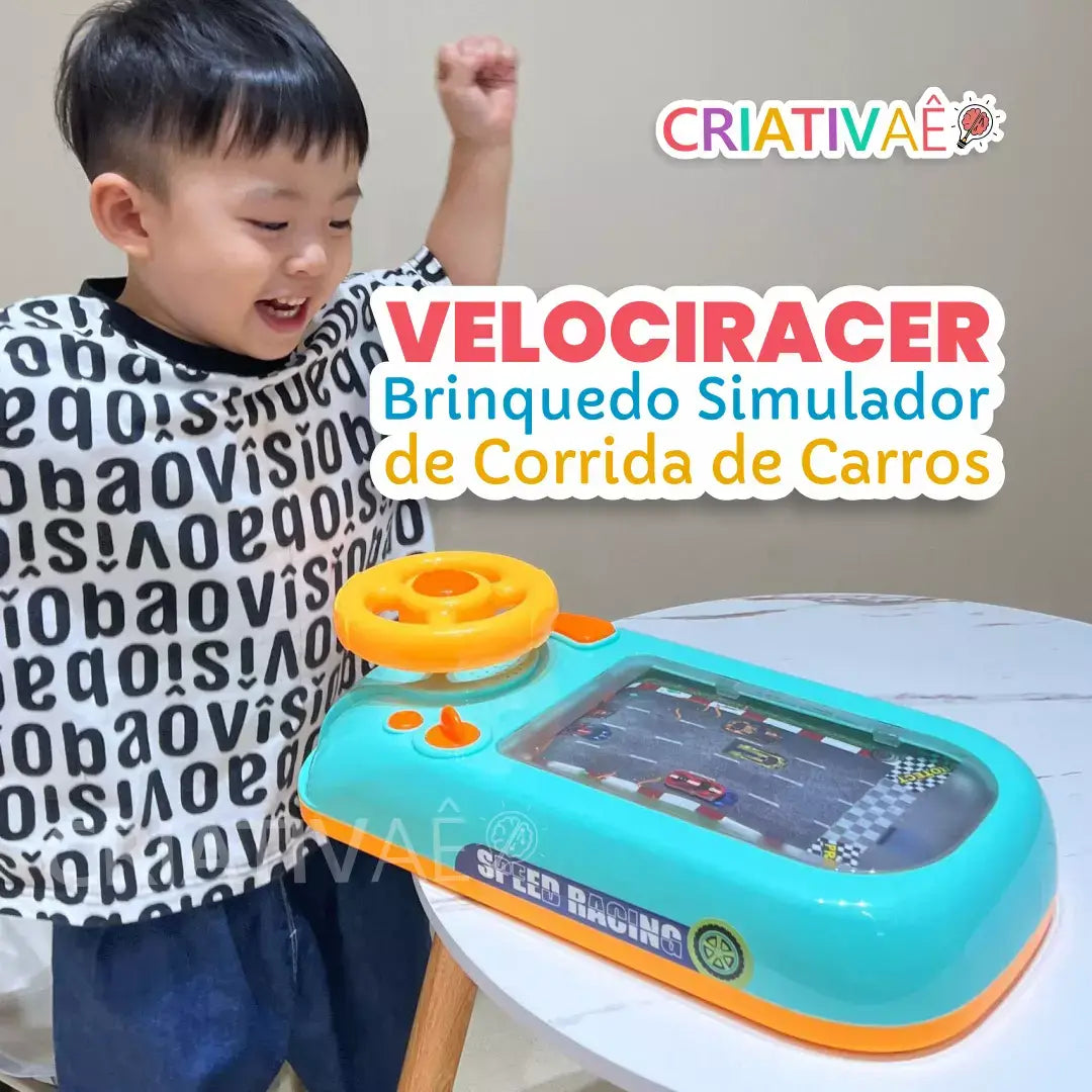 Velociracer Criativae - Screen-Free Racing Simulator with Real Steering Wheel