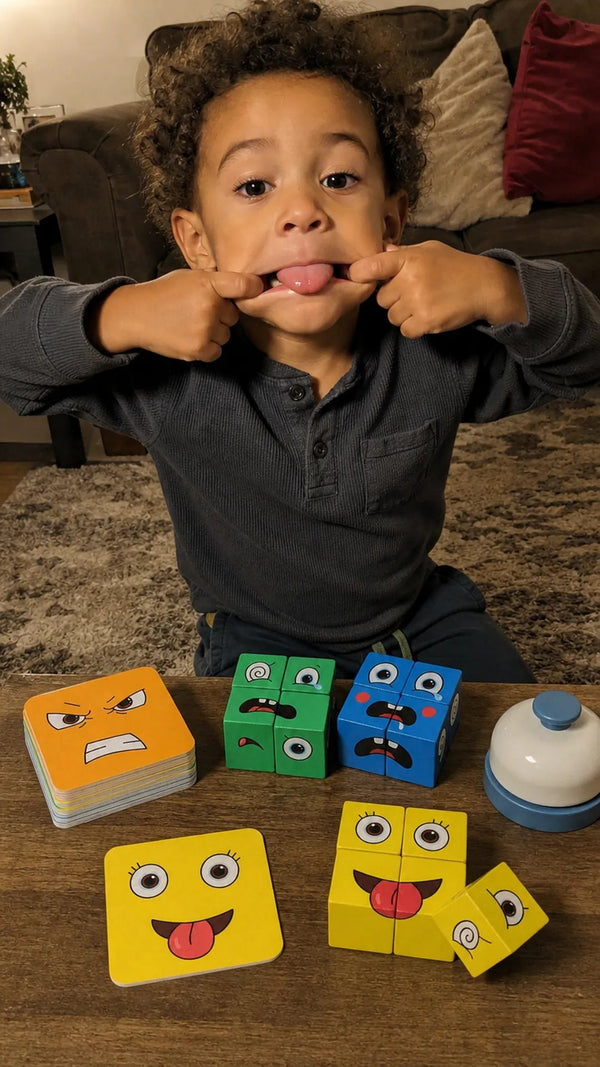 Mood Cube Criativae - Wooden Emotions Game for Kids