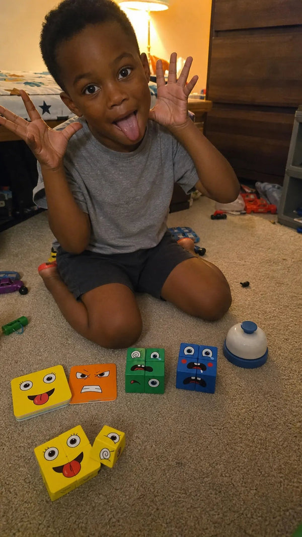 Mood Cube Criativae - Wooden Emotions Game for Kids