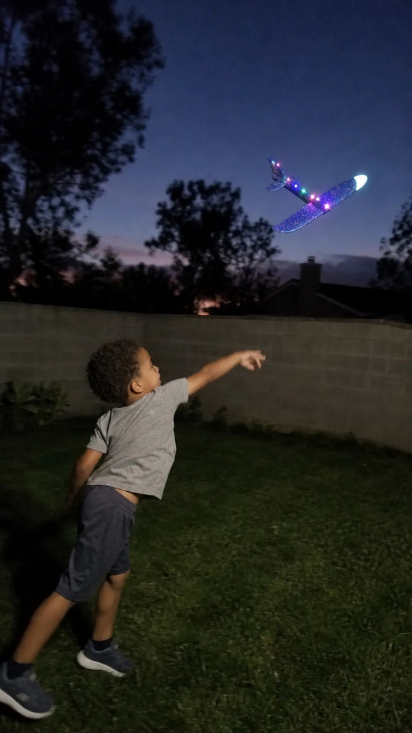 FlexFly Criativae - Unbreakable LED Glider Plane for Kids