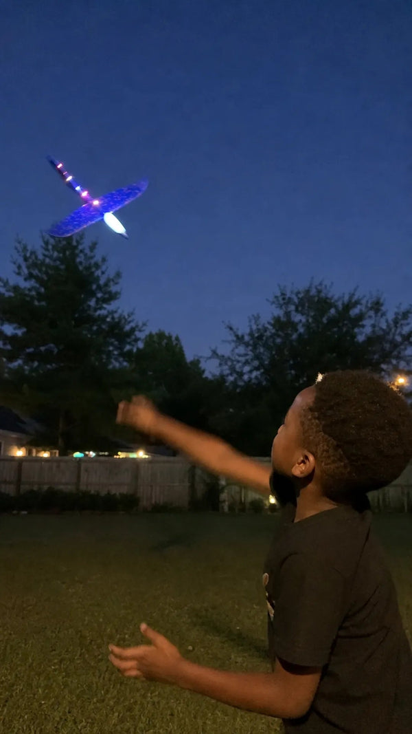 FlexFly Criativae - Unbreakable LED Glider Plane for Kids