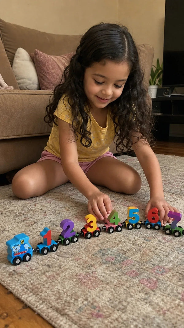 Number Train Criativae - Magnetic Wooden Counting Train 0 to 10
