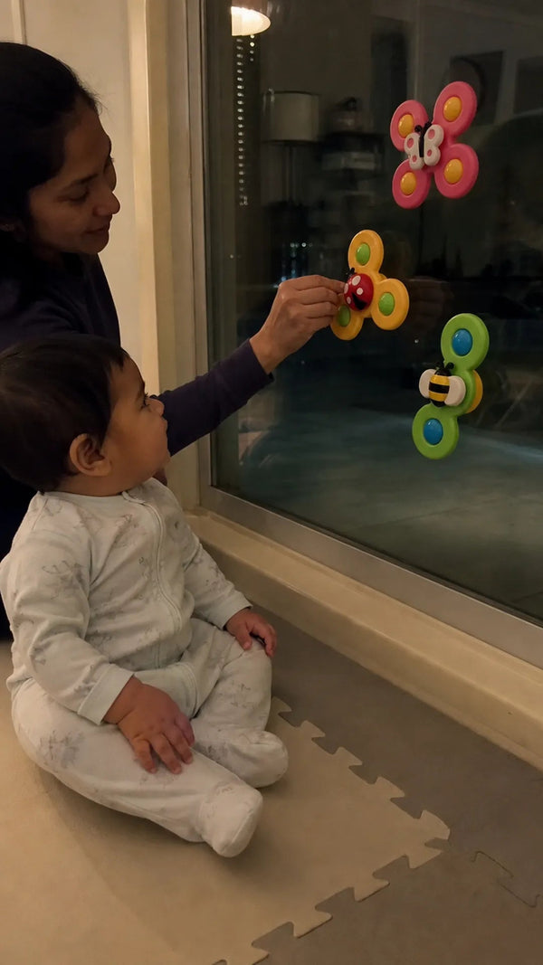 Spin Pop Criativae - Suction Cup Baby Spinner Toys, Set of 3