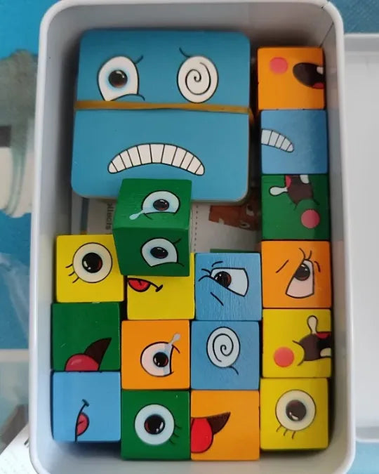 Mood Cube Criativae - Wooden Emotions Game for Kids
