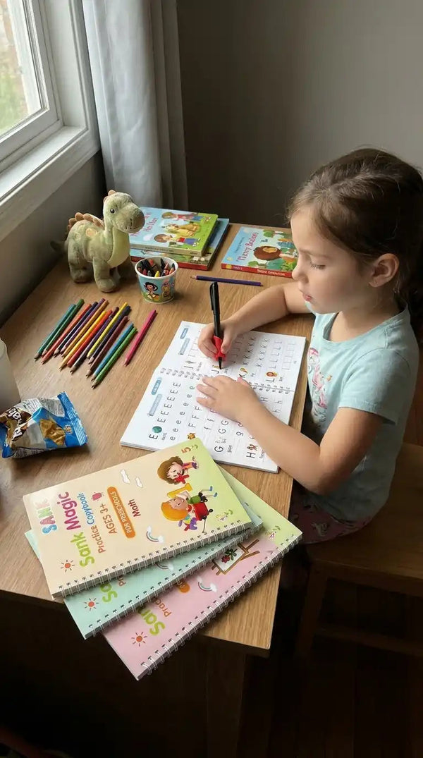 Magic Books Criativae - 4 Reusable Handwriting Practice Workbooks