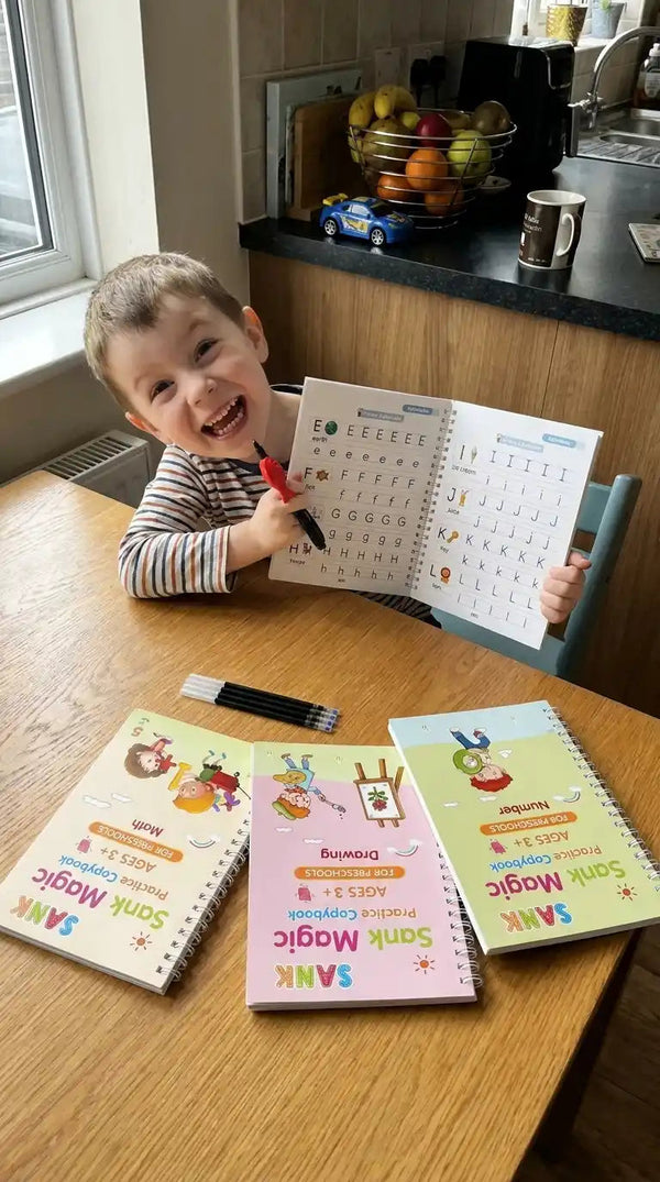 Magic Books Criativae - 4 Reusable Handwriting Practice Workbooks