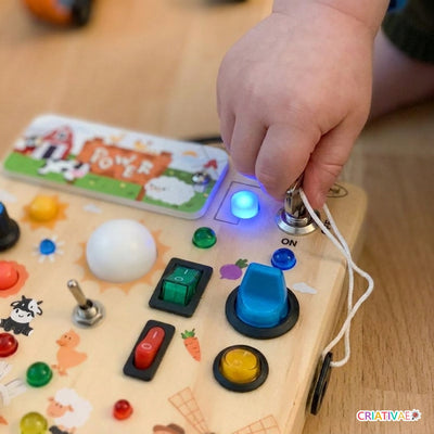 Busy Kids Criativaê - Montessori Sensory Busy Board with Lights