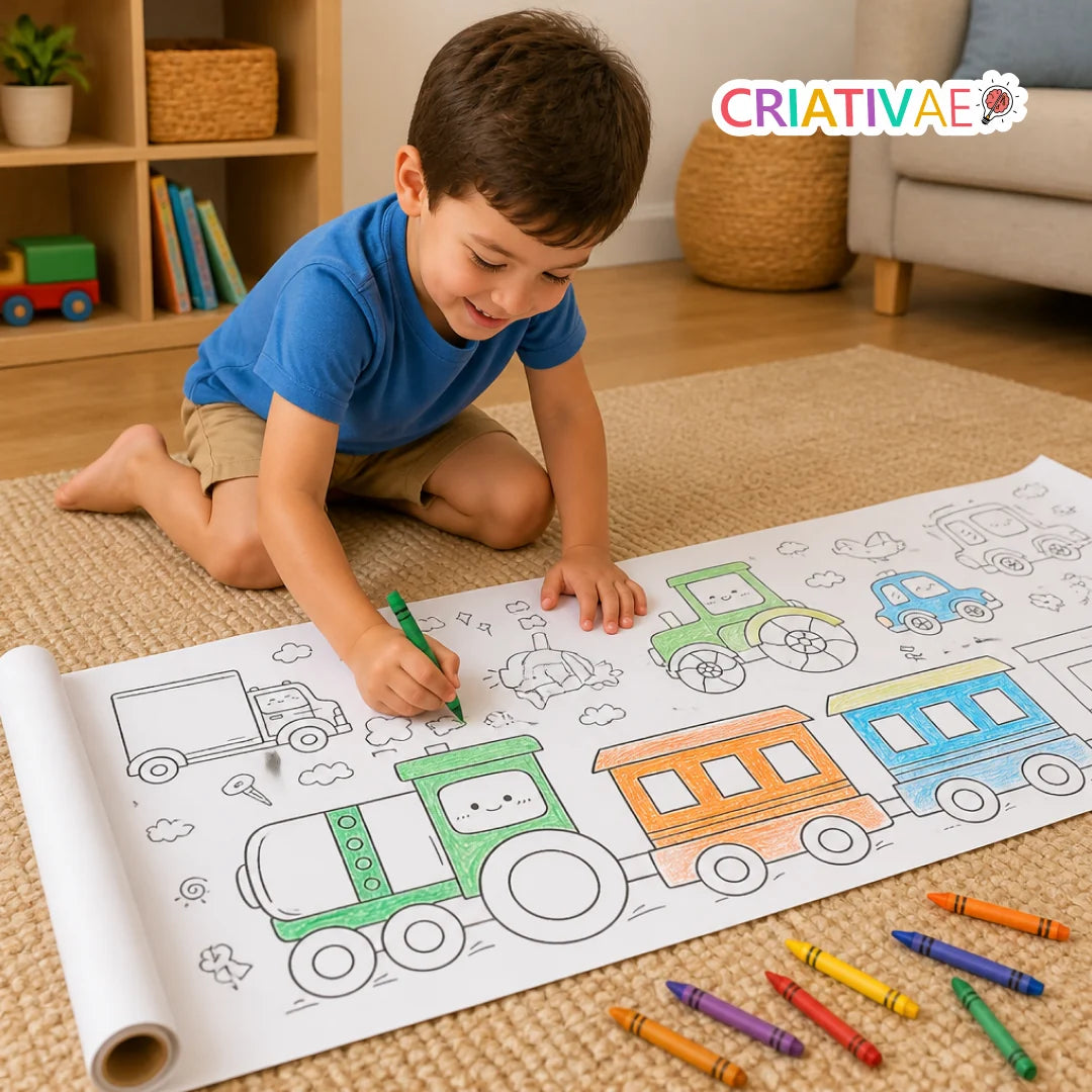 Coloring Roll Criativae - 10 Ft Sticky Coloring Paper Roll with 1000+ Drawings