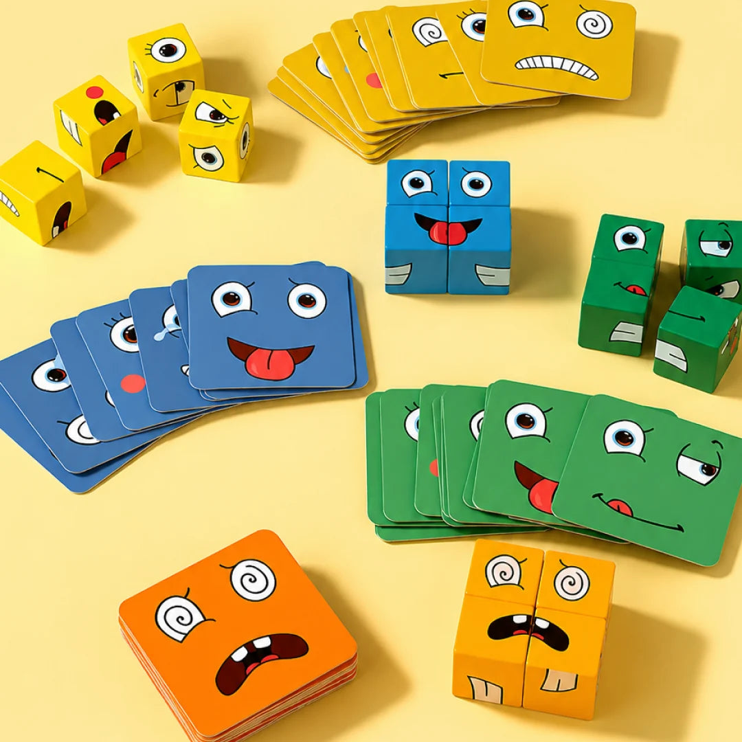 Mood Cube Criativae - Wooden Emotions Game for Kids