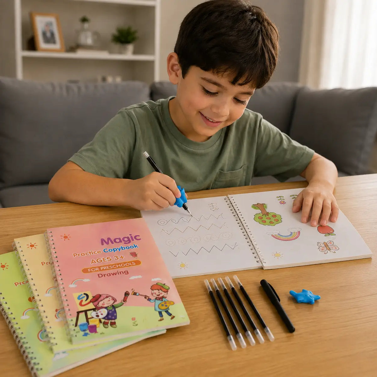 Nachher — Magic Books Criativae - 4 Reusable Handwriting Practice Workbooks