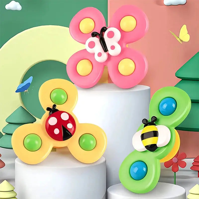 Spin Pop Criativae - Suction Cup Baby Spinner Toys, Set of 3