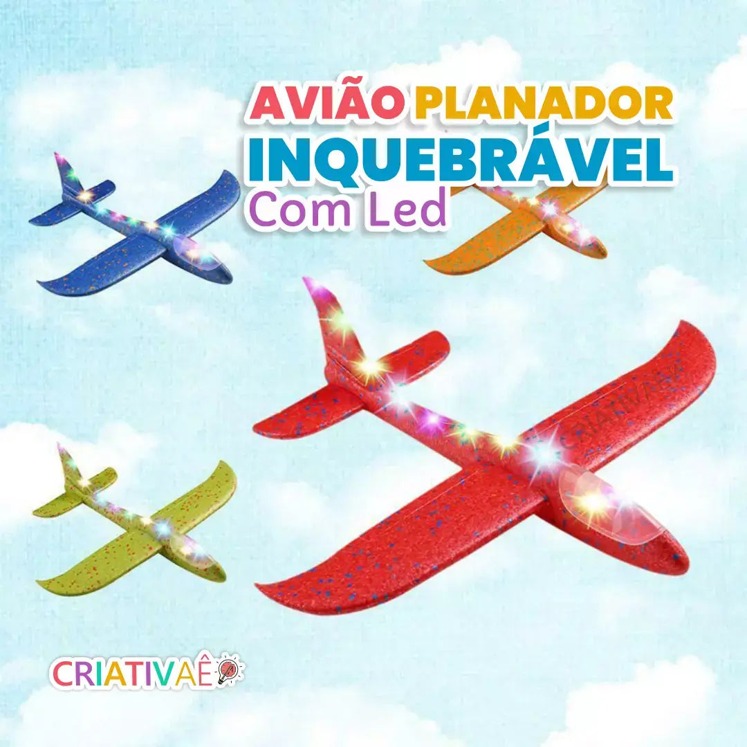 FlexFly Criativae - Unbreakable LED Glider Plane for Kids