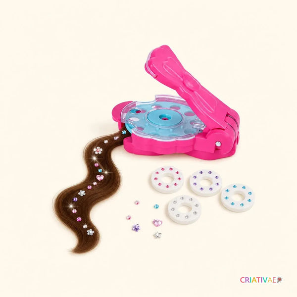 Hair Glam Criativae - Kids Rhinestone Hair Styler, No Glue