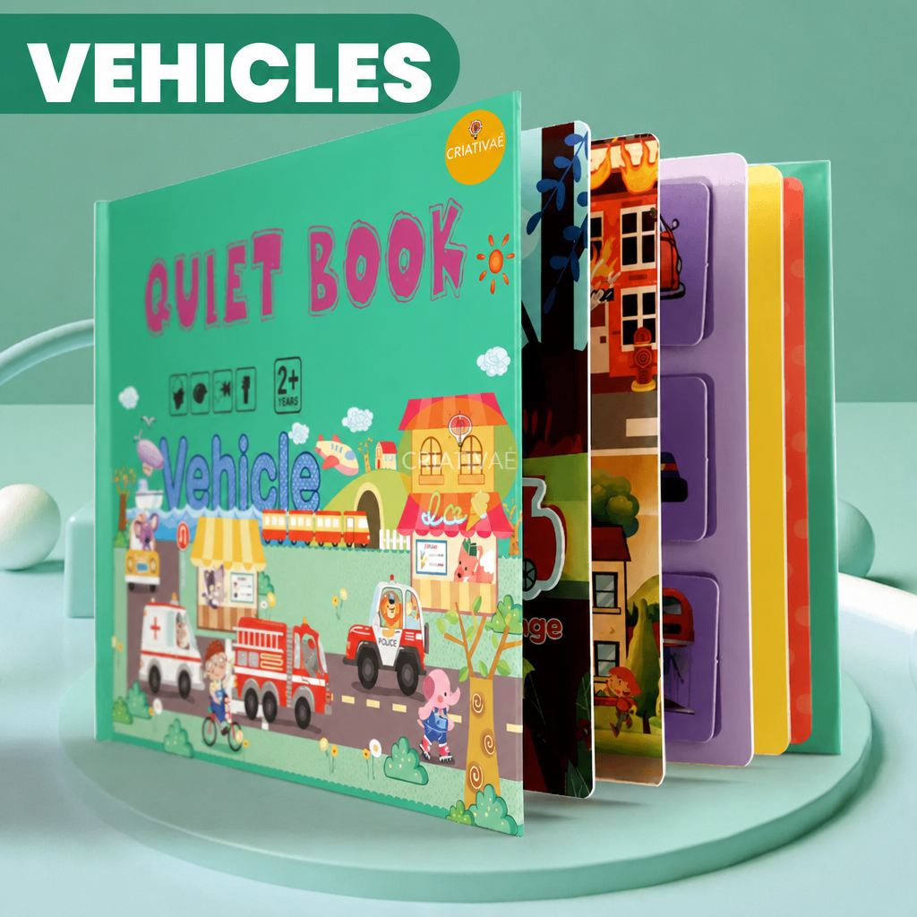 QuietBook Vehicles theme – interactive velcro pages