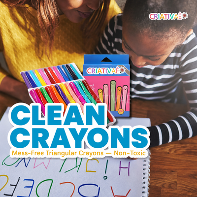 Clean Crayons Criativae - Mess Free Triangle Crayons for Kids