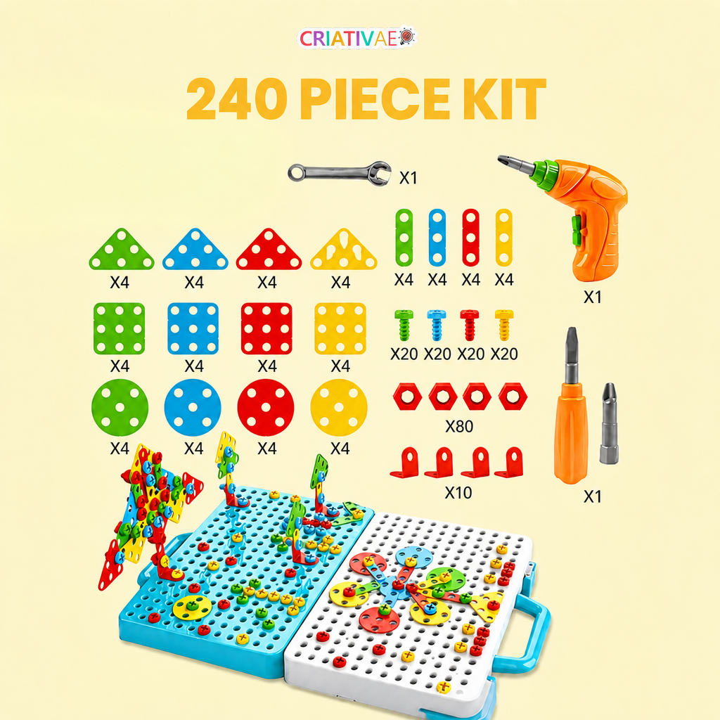 Tecto 3D Kit 1 - 240 piece kit contents (AI illustration)