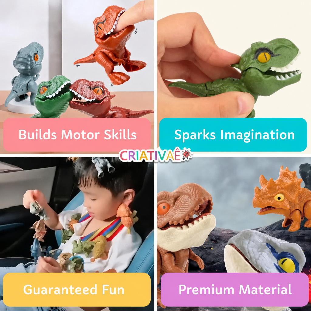 Snappysaurus Criativae - Fidget Dinosaurs with Snapping Jaws