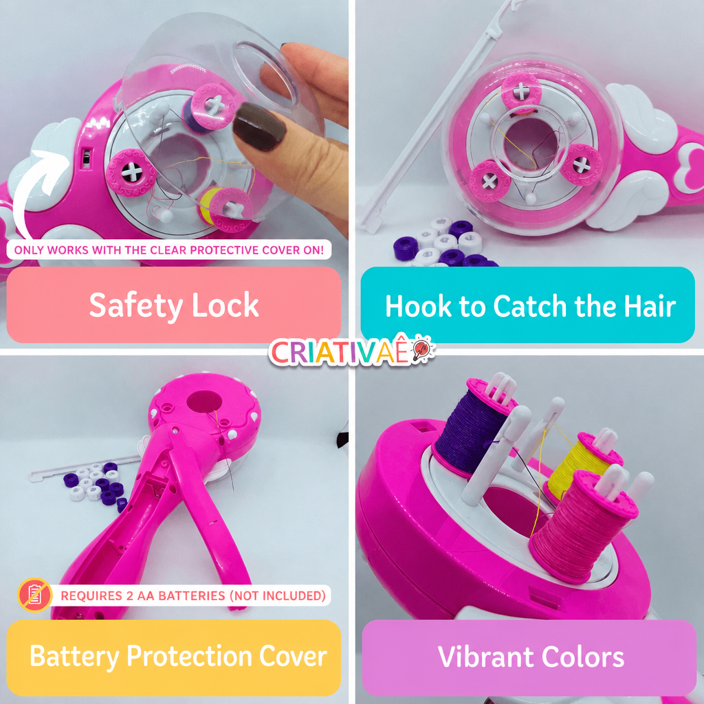 Braid Fairy Criativae - Kids Hair Wrap Styler With Colored Thread