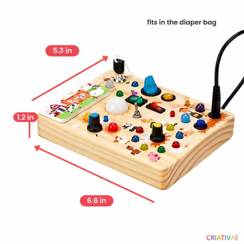 Busy Kids Criativaê - Montessori Sensory Busy Board with Lights