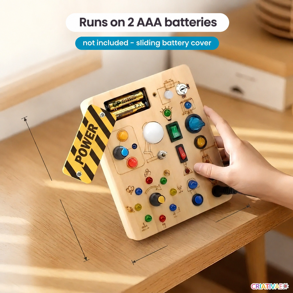 Busy Kids Criativaê - Montessori Sensory Busy Board with Lights