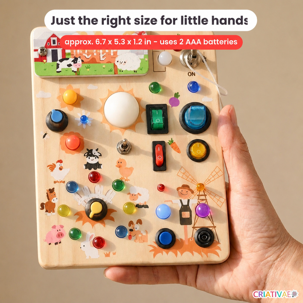 Busy Kids Criativaê - Montessori Sensory Busy Board with Lights