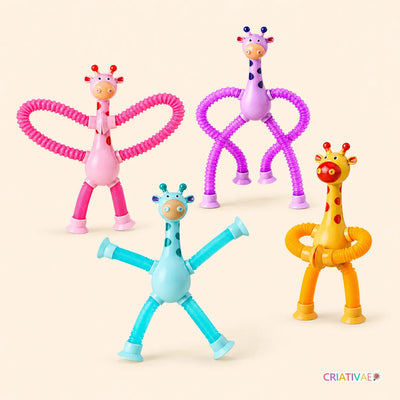 Giraffix Criativae - 4 Stretchy Sensory Giraffes With Suction Cups