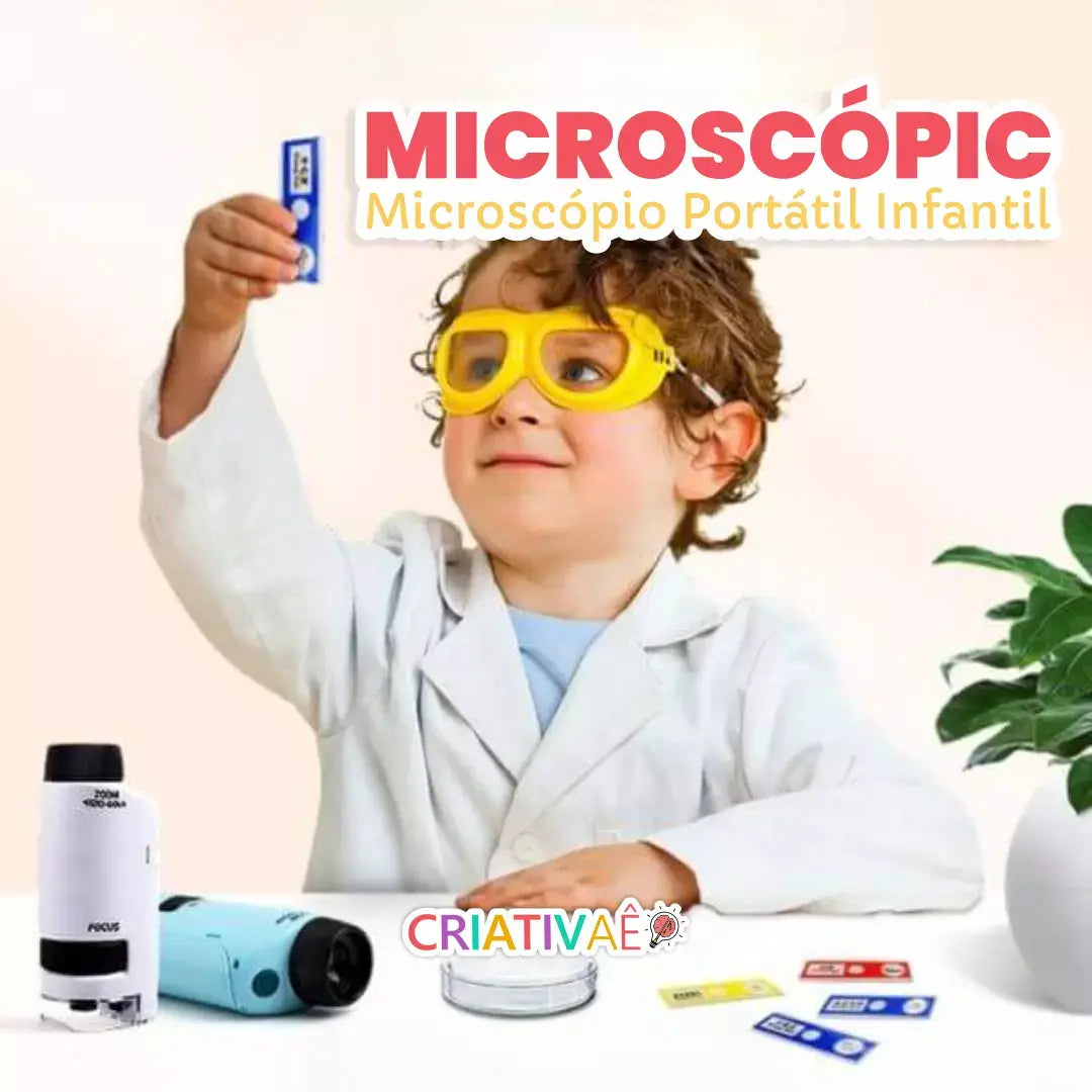Microscopic Criativae - Portable Kids Microscope with 120x Zoom