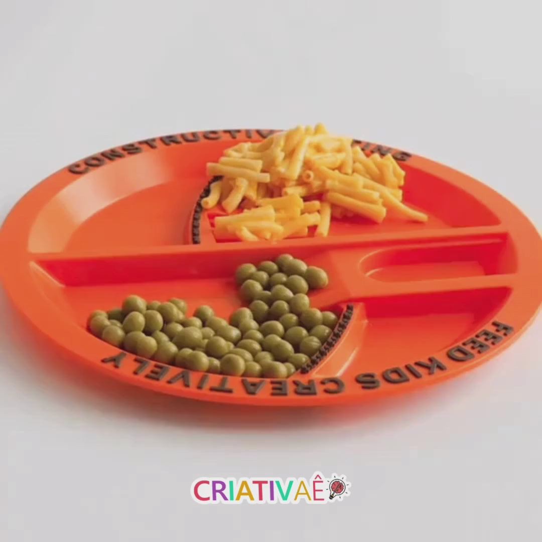 Tractor Spoon Criativae - Construction Truck Plate and Utensil Set for Toddlers