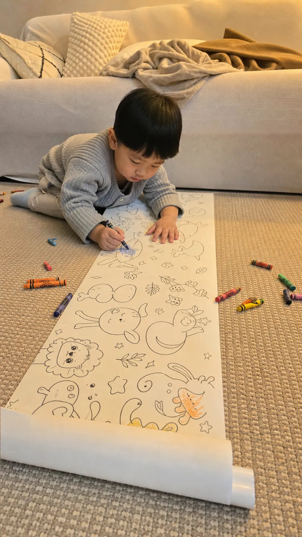 Coloring Roll Criativae - 10 Ft Sticky Coloring Paper Roll with 1000+ Drawings